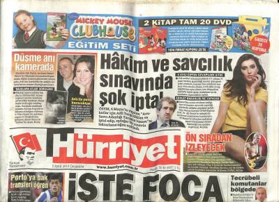 Hürriyet Gazetesi 5 Eylül 2012 - Hakim Ve Savcılık Sınavında Şok İptal GZ107664 - 1