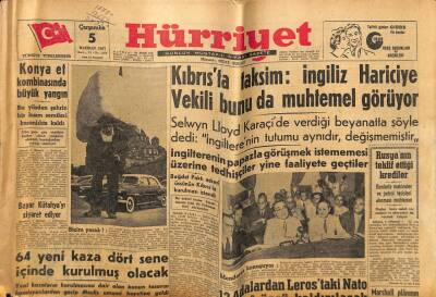 Hürriyet Gazetesi 5 Haziran 1957 - Konya Et Kombinasında Büyük Yangın GZ81003 - 1