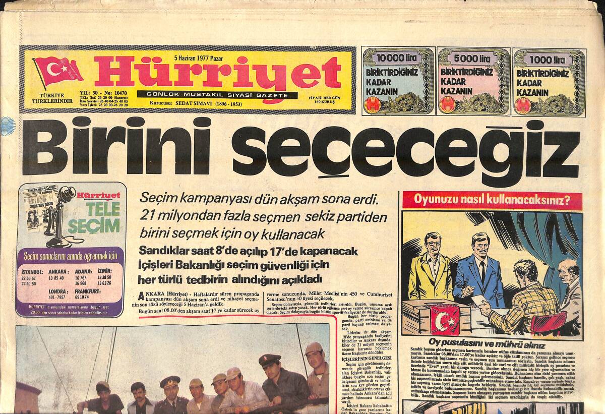 Hürriyet Gazetesi 5 Haziran 1977 - Margaret Trudean Şimdi De Prens Charles'a Kancayı Taktı - Kocaeli Sağlık Kolejinde 40 Hemşire Kep Giydi GZ156652 - 1