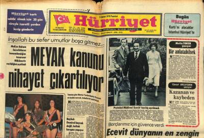 Hürriyet Gazetesi 5 Haziran 1978 - MEYAK Kanunu Nihayet Çıkarılıyor GZ99274 - 1