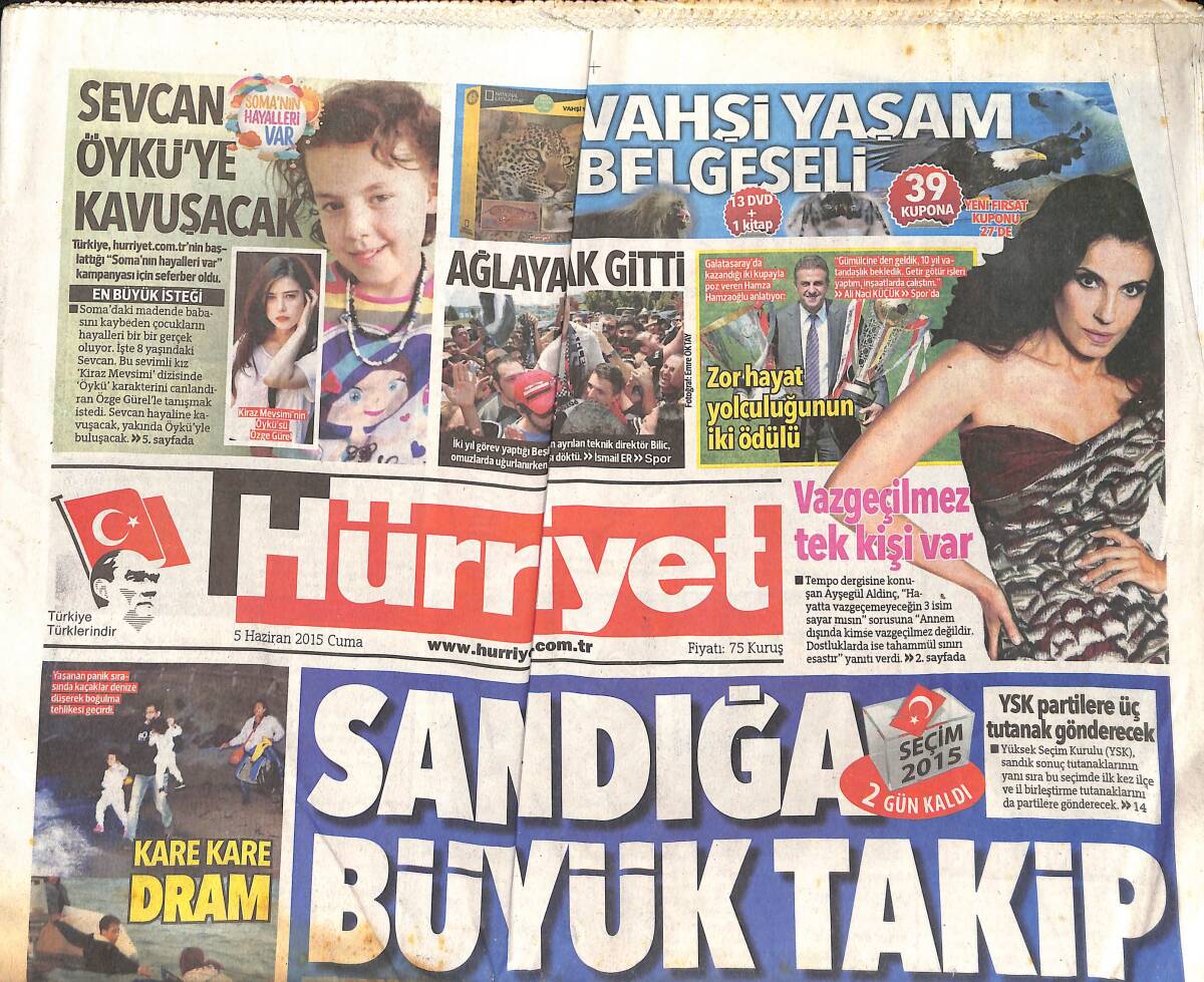 Hürriyet Gazetesi 5 haziran 2015 - Devlet Bahçeli: Davutoğlu'nu Kaçak Sarayın Gerilimi Çarptı! - Hamza Hamzaoğlu'nun Çarpıcı Yaşamı GZ136830 - 1
