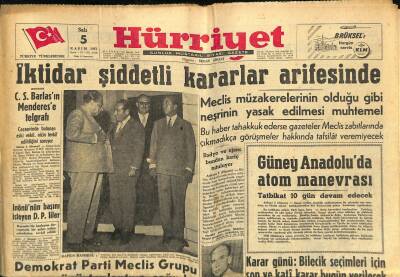 Hürriyet Gazetesi 5 Kasım 1957 - Güney Anadoluda Atom Manevrası GZ117910 - 1