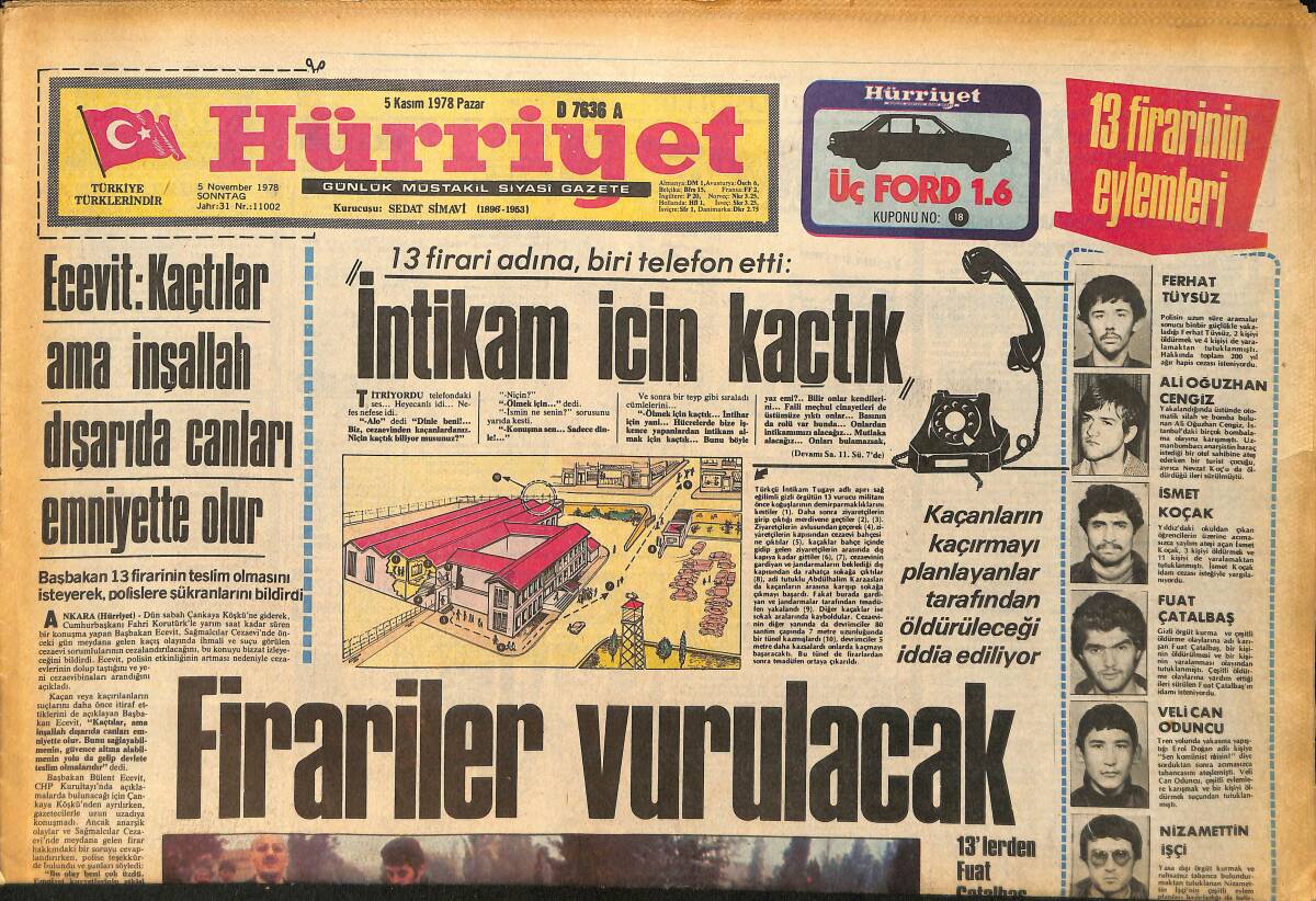Hürriyet Gazetesi 5 Kasım 1978 - Serpil Barlas ''Önce Sünnet'' dedi - İstanbul Savcısı Değiştirildi GZ157705 - 1