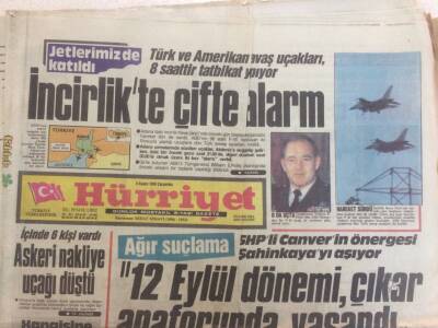 Hürriyet Gazetesi - 5 Kasım 1986 - İncirlikte .Çifte Alarm GZ35119 - 1