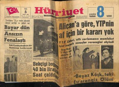 Hürriyet Gazetesi 5 Mart 1963 - Bayar Dün Aniden Fenalaştı GZ54896 - 1