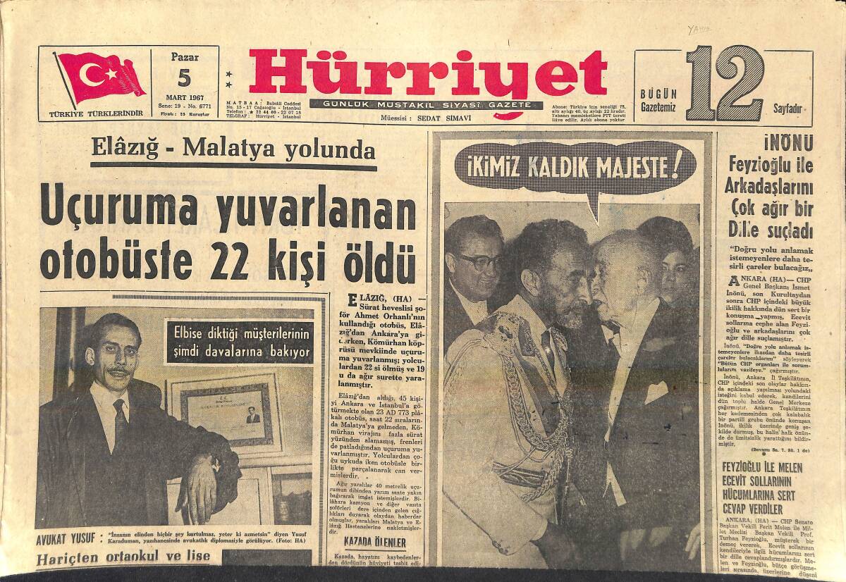 Hürriyet Gazetesi 5 Mart 1967 - Muhammed Ali Clay'in Hayat Hikayesi - Beşiktaşlılar Galibiyetten Emin GZ156965 - 1
