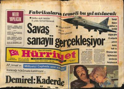 Hürriyet Gazetesi 5 Mart 1975 - Muazzez Abacının Kocası Atilla Kurtbaşı Vurdular GZ69454 - 1