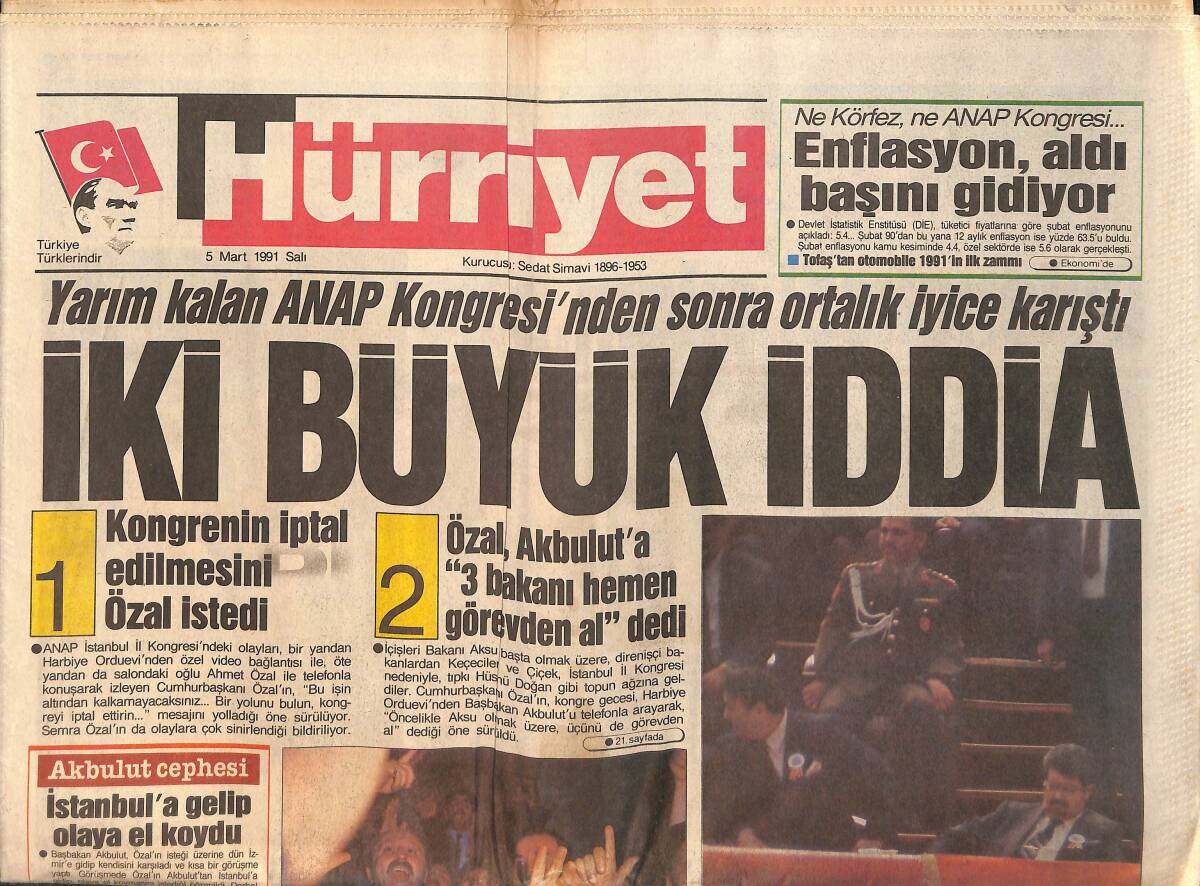 Hürriyet Gazetesi 5 Mart 1991 - Saddam'a İsyan Sınırımızda - Melissa : ''Özgürlük Harika'' GZ157906 - 1