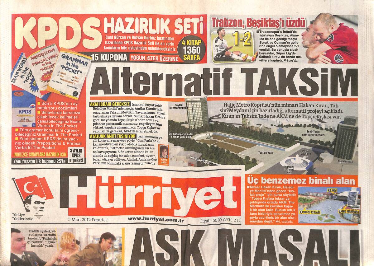 Hürriyet Gazetesi 5 Mart 2012 - Madımak'ta 37 Kurban - Alex , Sarı Kartı Bilerek Gördü GZ159563 - 1