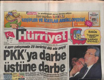 Hürriyet Gazetesi 5 Mayıs 1990 - Akbulutla Akyol Birbirini Uyuttu - Kola Boykotu Başladı - PKKya Darbe Üstüne Darbe GZ118468 - 1