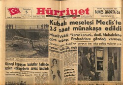 Hürriyet Gazetesi 5 Nisan 1958 - Kubalı Meselesi Mecliste 2.5 Saat Münakaşa Edildi GZ68901 - 2