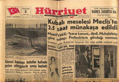 Hürriyet Gazetesi 5 Nisan 1958 - Kubalı Meselesi Mecliste 2.5 Saat Münakaşa Edildi GZ68901 - 1