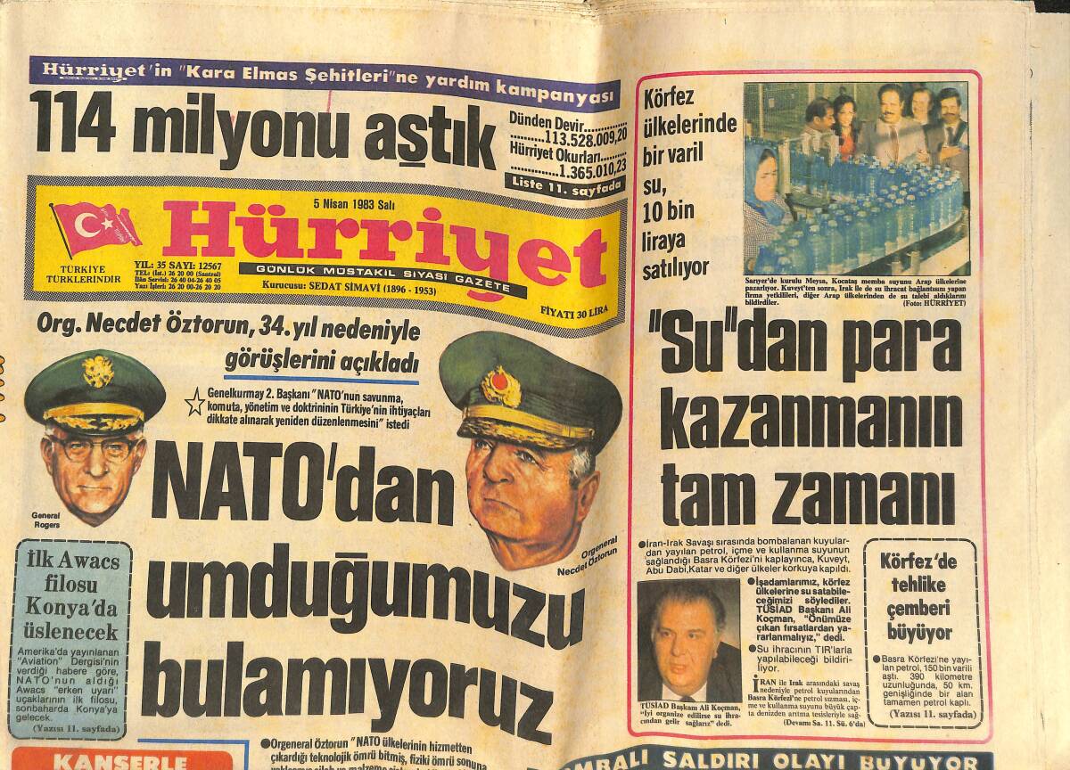 Hürriyet Gazetesi 5 Nisan 1983 - Milli Macın Sonucunu TRT Yanlış Verdi - İrlanda'yı Türkiye Korkusu Sardı! GZ142481 - 1