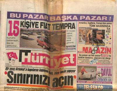 Hürriyet Gazetesi 5 Nisan 1991 - Sanatçılar Memur Ve İşçiler Kadar Olamadı * Hülya Koçyiğit - Hülya Süer - Yüksel Uzel GZ81435 - 1