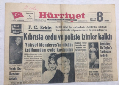 Hürriyet Gazetesi 5 Ocak 1963 - Kıbrısta Ordu Ve Poliste İzinler Kalktı - GZ17770 - 2