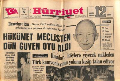Hürriyet Gazetesi 5 Ocak 1964 - Rumlar , Köylere Yiyecek Nakleden Türk Kamyonlarının Yolunu Kesip Talan Ediyor GZ91916 - 1