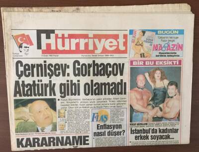 Hürriyet Gazetesi 5 Ocak 1992 -Eski CHPliler İnönü Oyları Eritiyor GZ6960 - 2