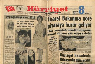 Hürriyet Gazetesi 5 Temmuz 1962 - Ticaret Bakanına Göre Piyasaya Huzur Geliyor GZ72594 - 2
