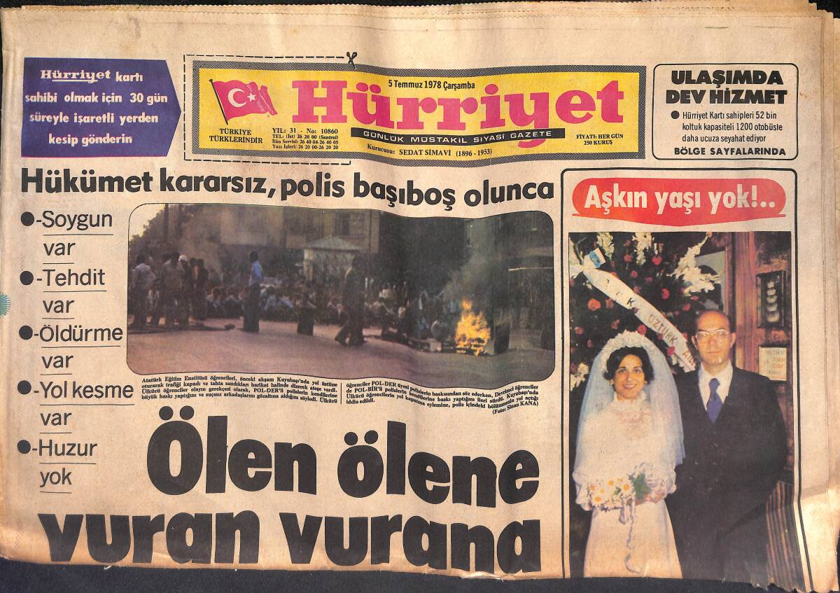 Hürriyet Gazetesi 5 Temmuz 1978 - Emel Sayın'ın Eşi Boşanmaktan Vazgeçti - Lise Mezunları Yedek Astsubay Olacak GZ134679 - 1