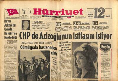 Hürriyet Gazetesi 6 Ekim 1963 - CHP de Azizoğlunun İstifasını İstiyor GZ81780 - 1