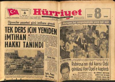 Hürriyet Gazetesi 6 Ekim 1965 - Başkan Johnson Ameliyat Olacak GZ81042 - 1