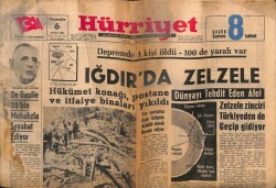 Hürriyet Gazetesi 6 Eylül 1962 - Iğdırda Zelzele , 1 Kişi Öldü 100 de Yaralı Var GZ70998 - 2