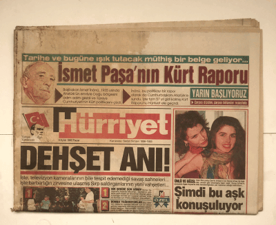 Hürriyet Gazetesi 6 Eylül 1992 - Dehşet Anı GZ5436 - 2