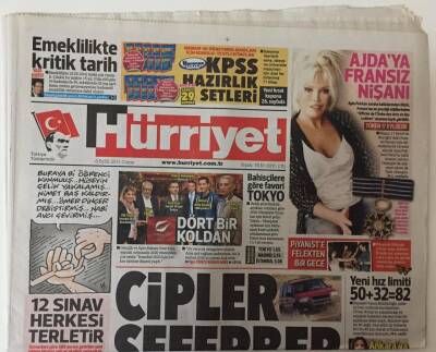 Hürriyet Gazetesi 6 Eylül 2013 - Ajda Pekkana Sanata Katkılarından Dolayı Fransanın En Prestijli Ödülü Fransız Nişanına Layık Görüldü GZ28100 - 1