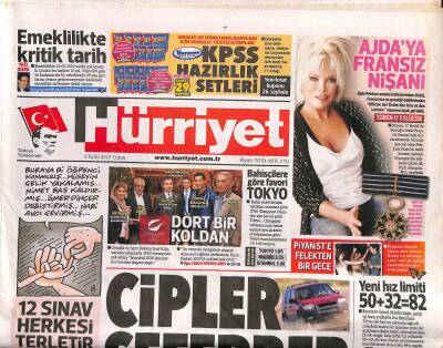 Hürriyet Gazetesi 6 Eylül 2013 - Erdoğan-Obama Aynı Çizgide - Ajda Pekkana Fransız Nişanı GZ116693 - 1