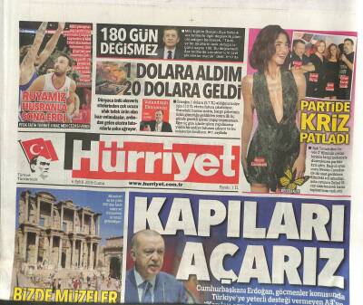 Hürriyet Gazetesi 6 Eylül 2019 - ABD Rüşvetini Reddetmiş - Bizde Müzeler Pahalı Mı GZ109977 - 1