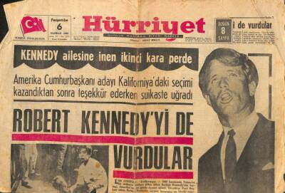 Hürriyet Gazetesi 6 Haziran 1968 - Robert Kennedyyi De Vurdular GZ114009 - 1
