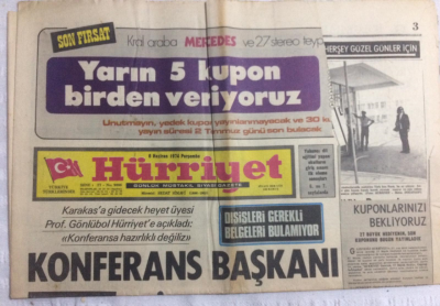 Hürriyet Gazetesi 6 Haziran 1974 - Konferans Başkanı Bir Yunanlı - GZ19865 - 1