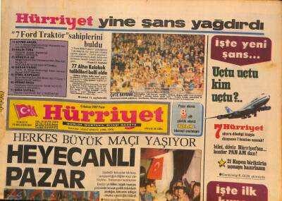 Hürriyet Gazetesi 6 Haziran 1982 - Beşiktaş Trabzonspor Büyük Maçı, Katya Berger , İspanya 82 Ekibi GZ126403 - 1
