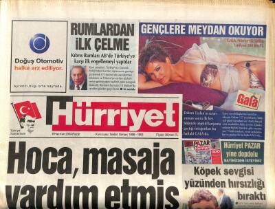 Hürriyet Gazetesi 6 Haziran 2004 - Hoca Masaja Yardım Etmiş, Ankarada Heyecan Yaratan Çuval Olayı GZ97334 - 1