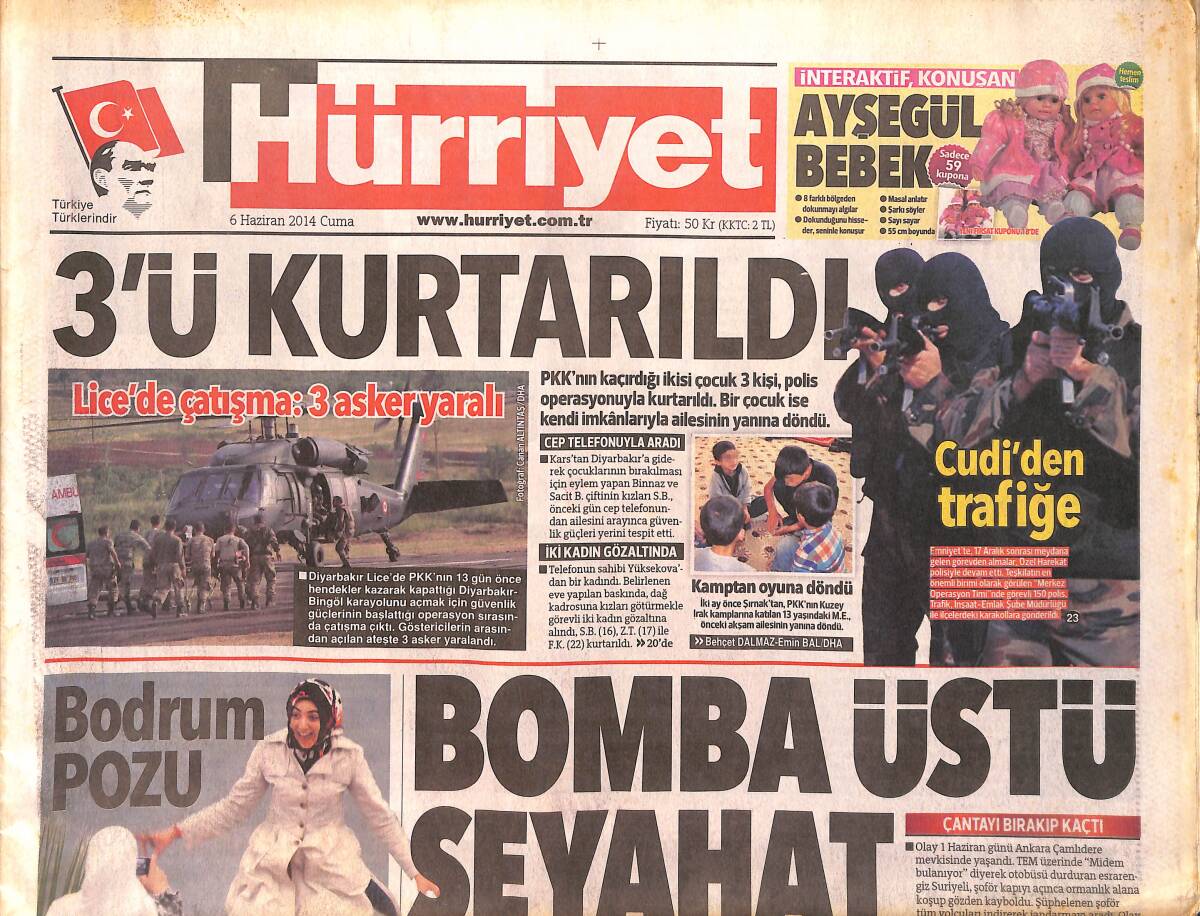 Hürriyet Gazetesi 6 Haziran 2014 - PUTİN'e Kazık - CHP , Erdoğan Gensorusu Verdi GZ160206 - 1