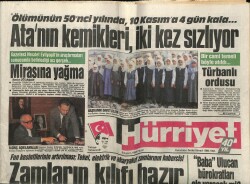 Hürriyet Gazetesi 6 Kasım 1988 - Atanın Kemikleri İki Kez Sızlıyor GZ61708 - 2