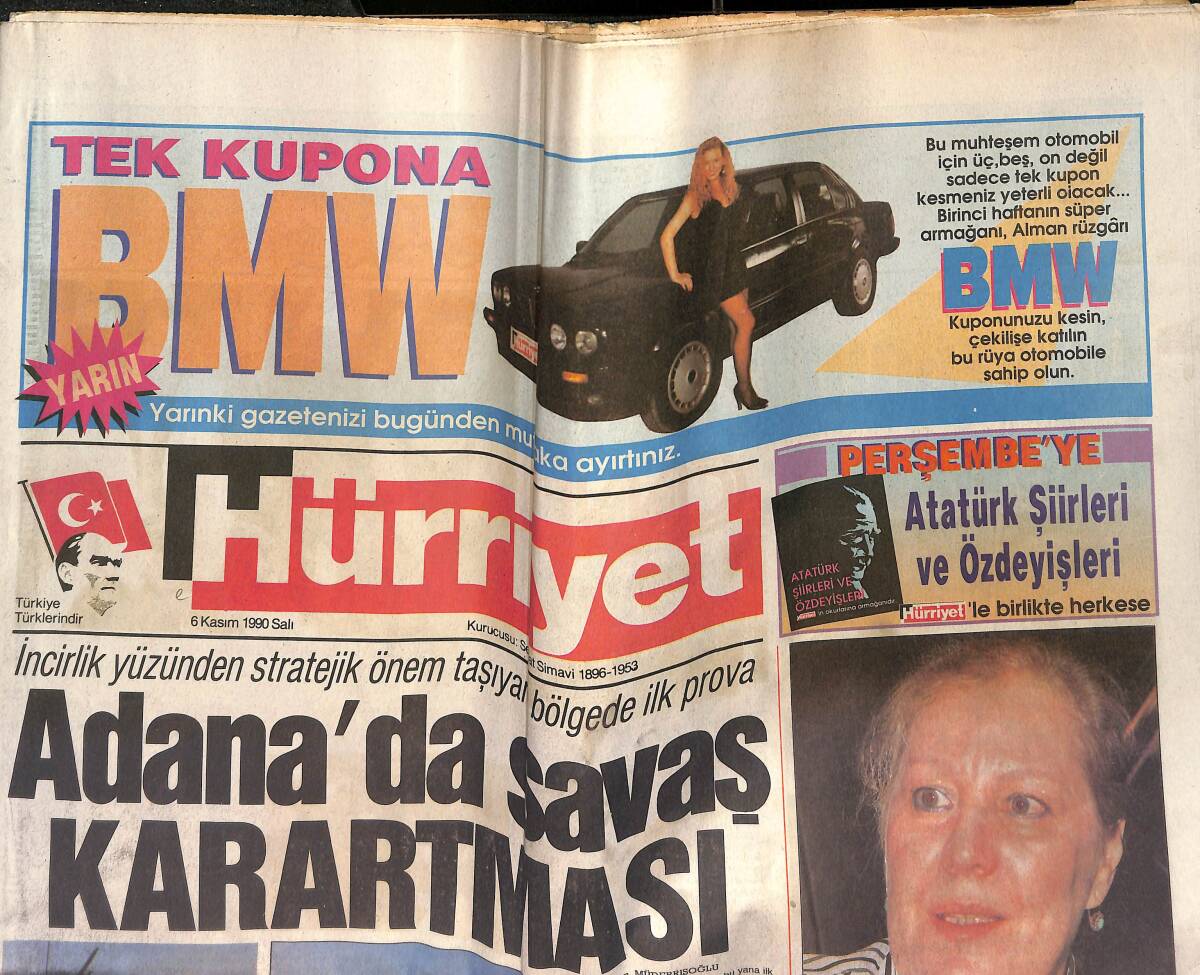 Hürriyet Gazetesi 6 Kasım 1990 - Nazım Hikmet'in Eşi Yıllar Sonra Türkiye'ye Geldi - İş Adamları Semra Hanım'ın Peşinde GZ153379 - 1