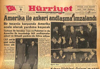Hürriyet Gazetesi 6 Mart 1959 - Amerika İle Askeri Andlaşma İmzalandı GZ86096 - 1