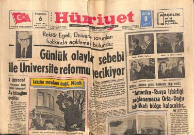 Hürriyet Gazetesi 6 Mart 1969 - Rektör Egeli , Üniversite Sorunları Hakkında Açıklamada Bulundu GZ72670 - 1