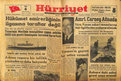 Hürriyet Gazetesi 6 Mayıs 1952 - Başbakan Adnan Menderes Ankarada GZ99233 - 1