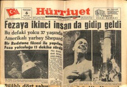Hürriyet Gazetesi 6 Mayıs 1961 - Fezaya İkinci İnsan da Gidip Geldi GZ68745 - 1