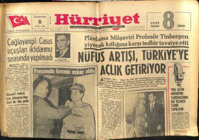 Hürriyet Gazetesi 6 Nisan 1966 - Nüfus Artışı Türkiyeye Açlık Getiriyor GZ54967 - 1