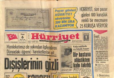 Hürriyet Gazetesi 6 Nisan 1969 - Bir Hastaya Plastikten Kalp Takıldı GZ90767 - 1
