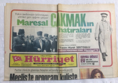 Hürriyet Gazetesi 6 Nisan 1975 - Mecliste Program Kuliste Dedikodu Var - GZ19610 - 1
