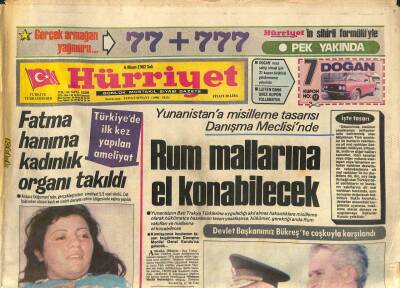Hürriyet Gazetesi 6 Nisan 1982 - Yunanistana Misilleme Tasarısı Danışma Meclisinde GZ109979 - 1