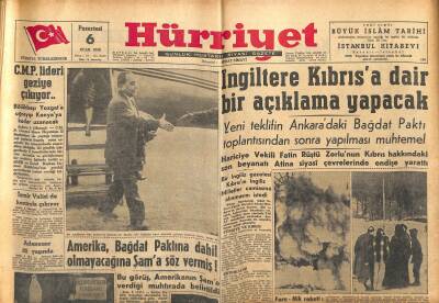 Hürriyet Gazetesi 6 Ocak 1958 - İngiltere Kıbrısa Dair Bir Açıklama Yapacak - Ginanın Doğumdan Sonra Daha da Gençleştiği Söyleniyor GZ124518 - 1