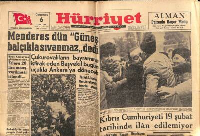 Hürriyet Gazetesi 6 Ocak 1960 - Kıbrıs Cumhuriyeti 19 Şubat Tarihinde İlan Edilemiyor GZ77743 - 1