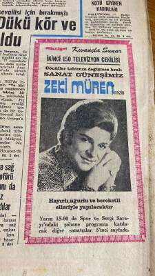 Hürriyet Gazetesi 6 Ocak 1972 - Televizyon Çekilişi Reklamı Zeki Müren * Windsor Dükü Kör Ve Kanser Oldu GZ117551 - 2
