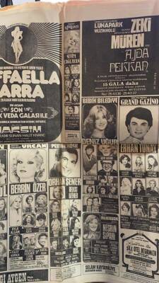 Hürriyet Gazetesi 6 Ocak 1979 - Gazino Afişi * Berrin Özer - Orhan Şener - Deniz Uğur - Erhan Tunay GZ69528 - 2