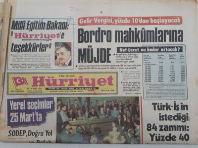 Hürriyet Gazetesi - 6 Ocak 1984 - Özal Meydan Okudu, Bordro Mahkumlarına Müjde GZ112675 - 1